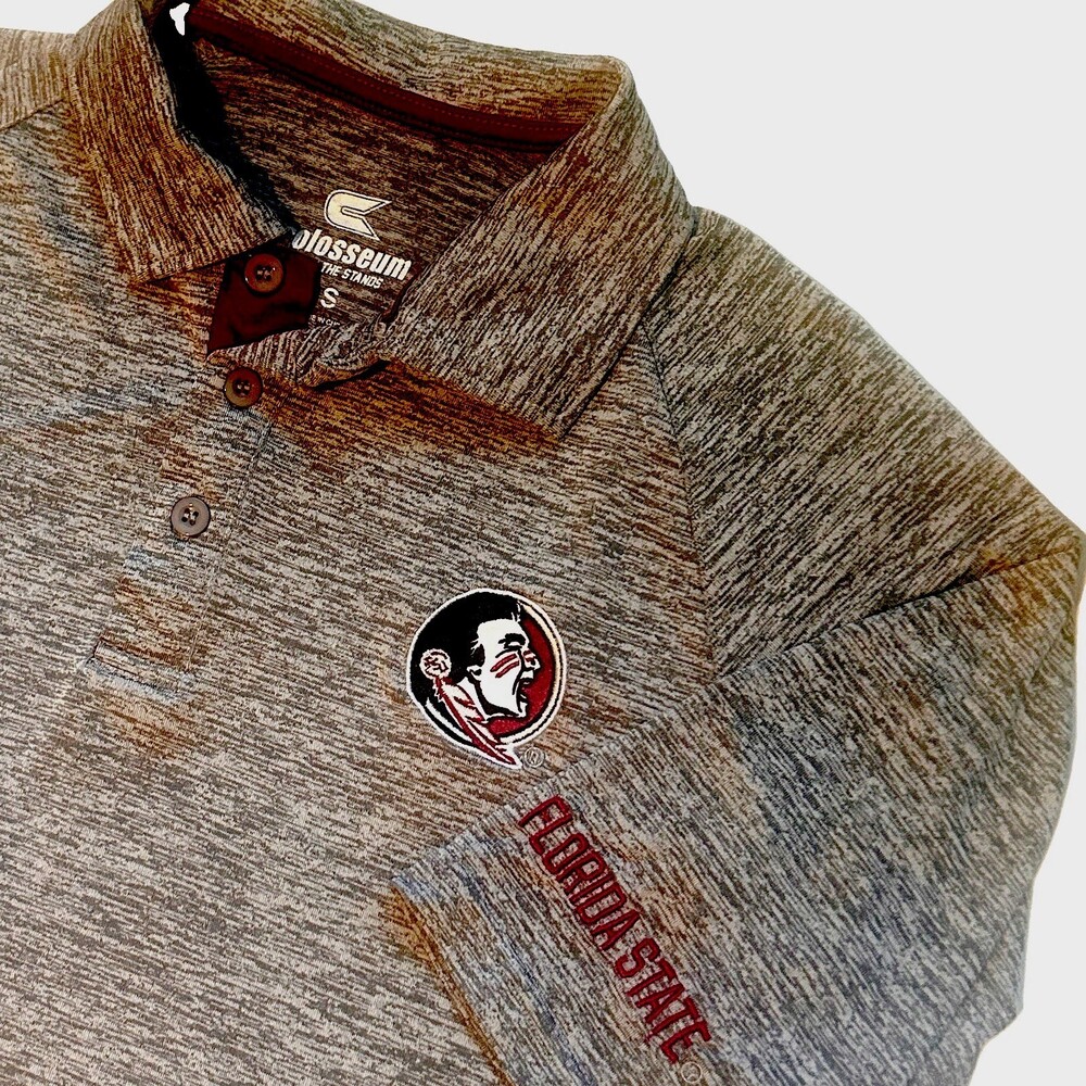 Colosseum Florida State Seminoles Golf Polo Men's Small Short Sleeve Gray